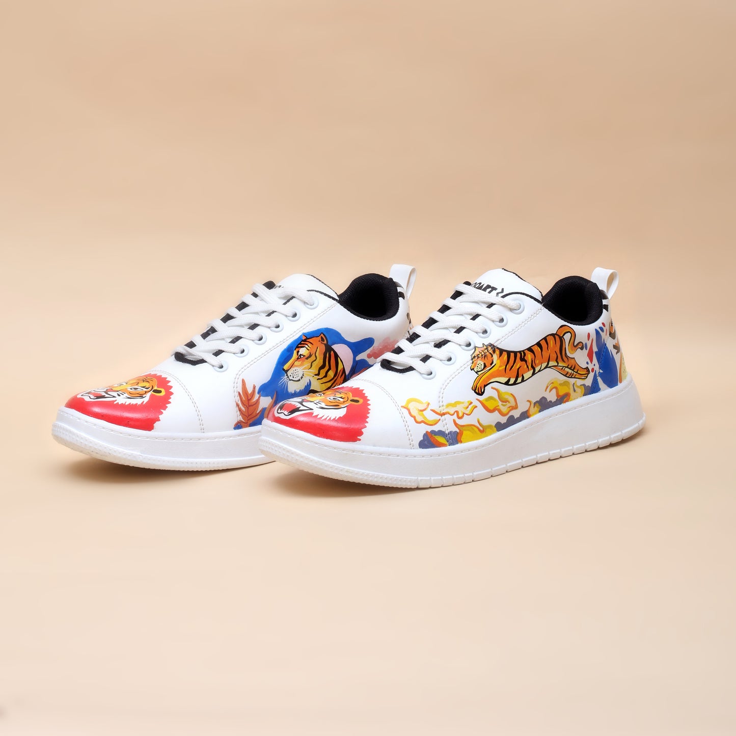 Hand-Painted Sneakers Tiger Blue