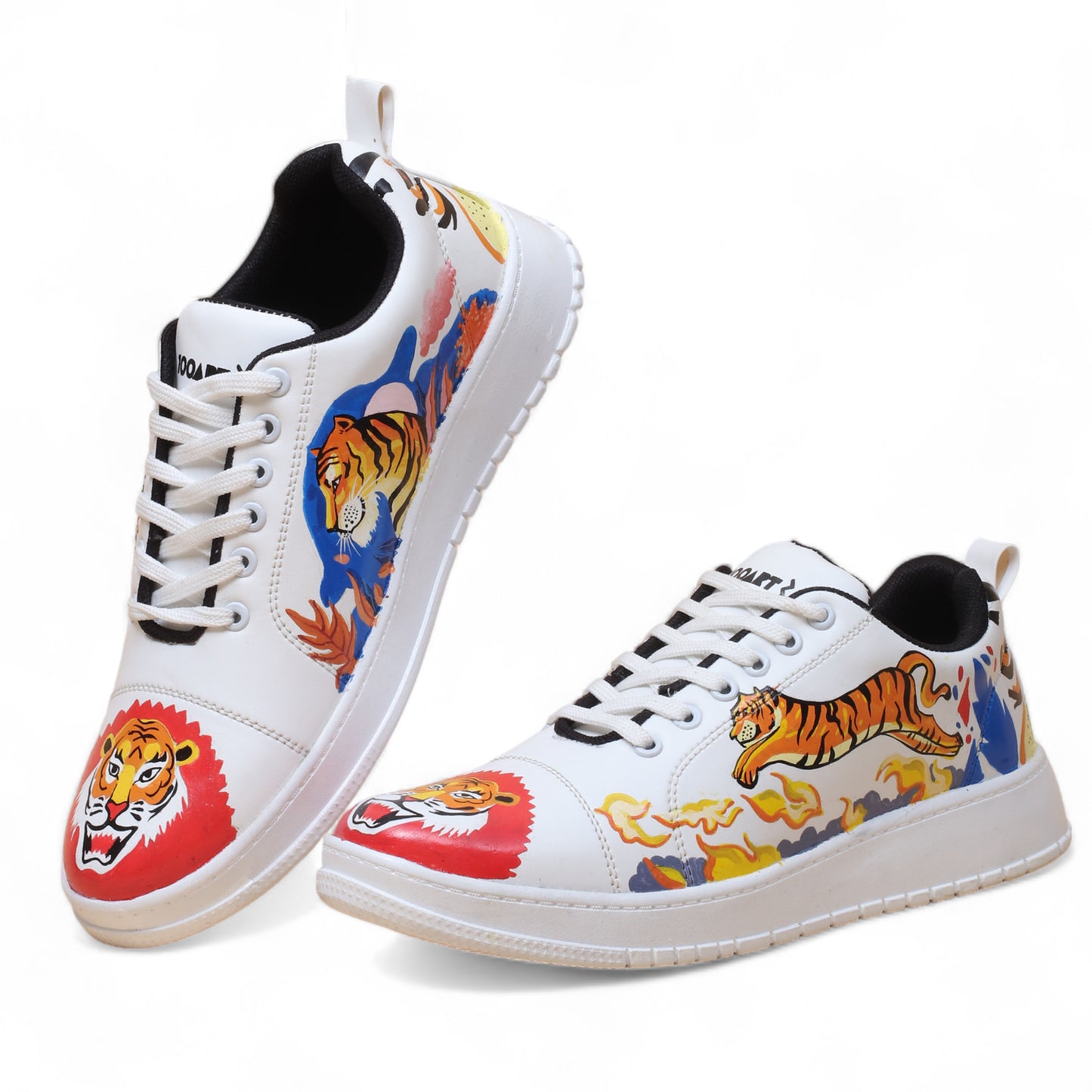 Hand-Painted Sneakers Tiger Red