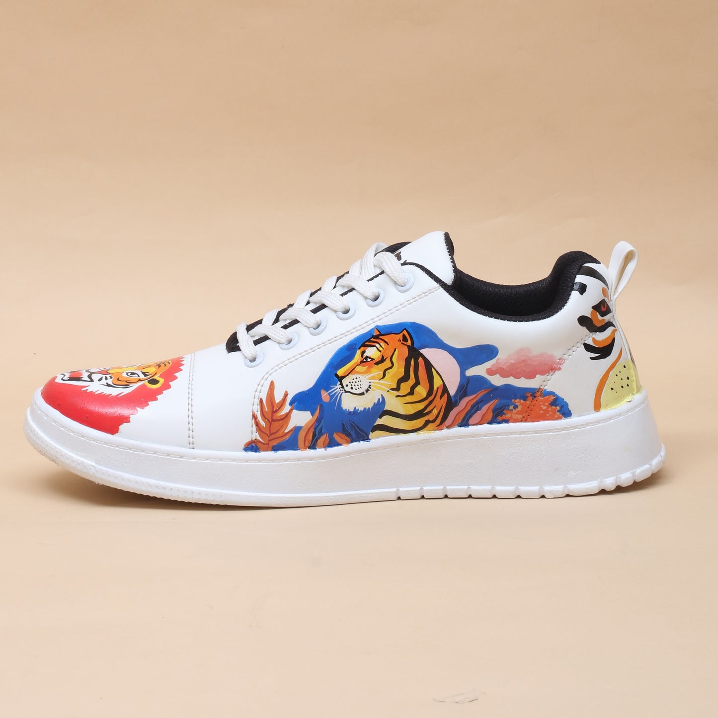 Hand-Painted Sneakers Tiger Red