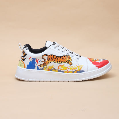 Hand-Painted Sneakers Tiger Red