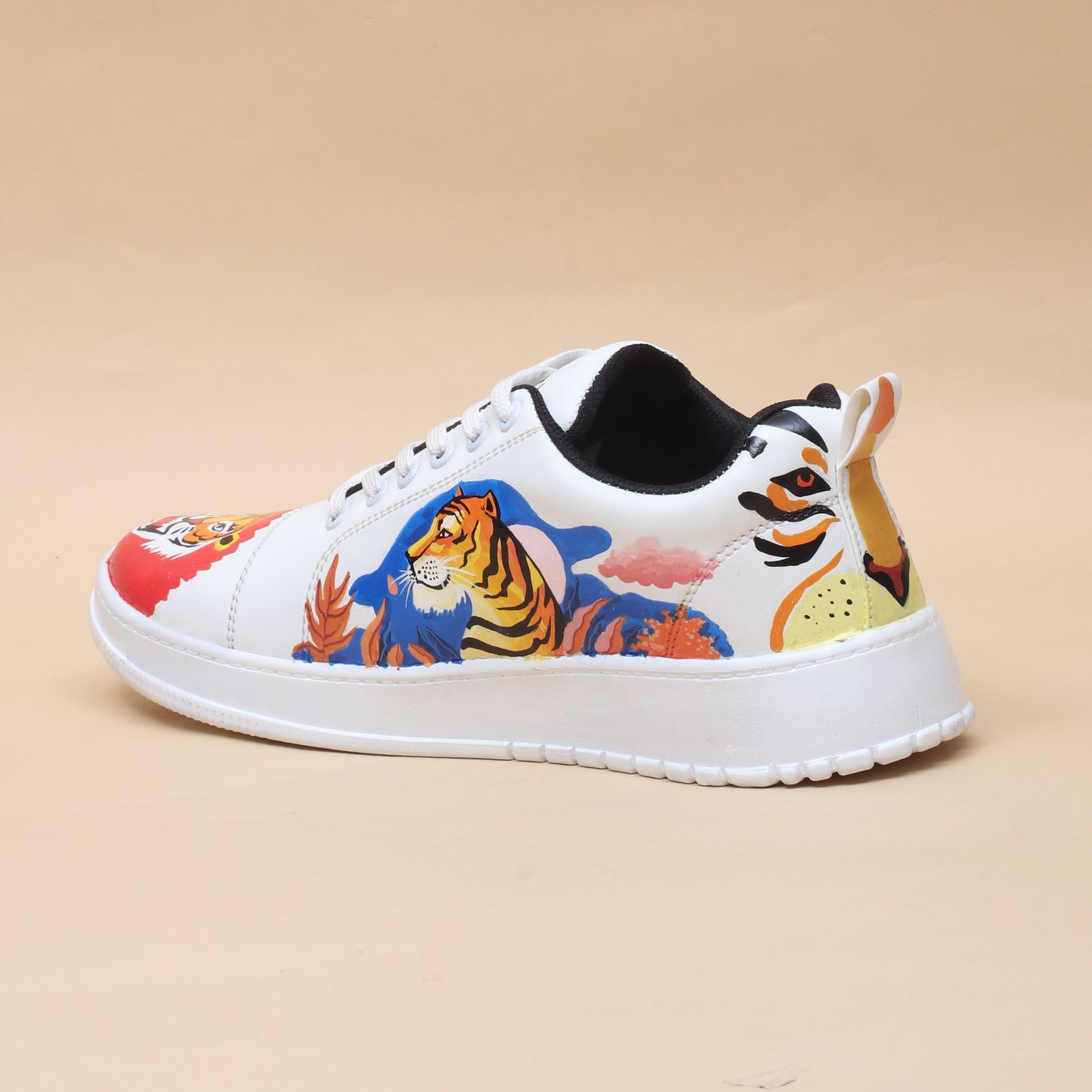 Hand-Painted Sneakers Tiger Red