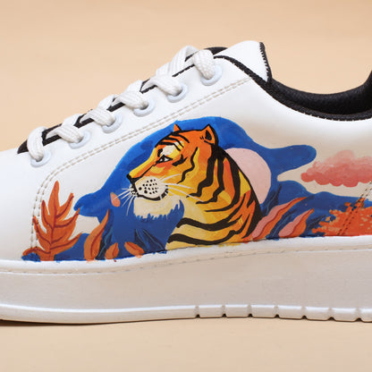 Hand-Painted Sneakers Tiger Red