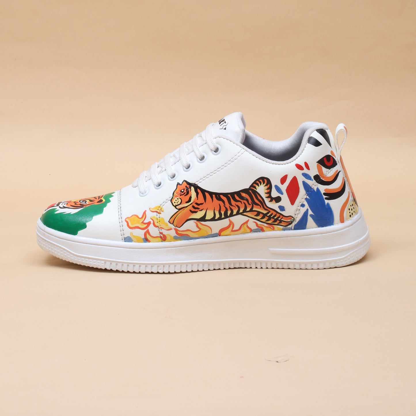 Hand-Painted Sneakers Tiger Green