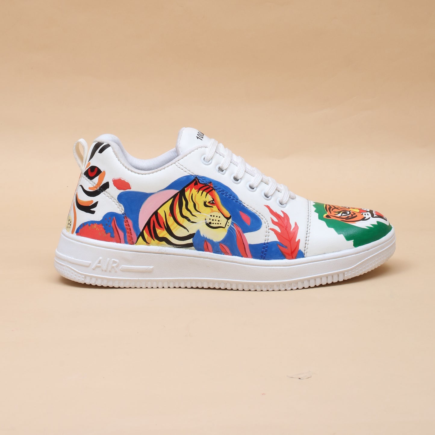 Hand-Painted Sneakers Tiger Green