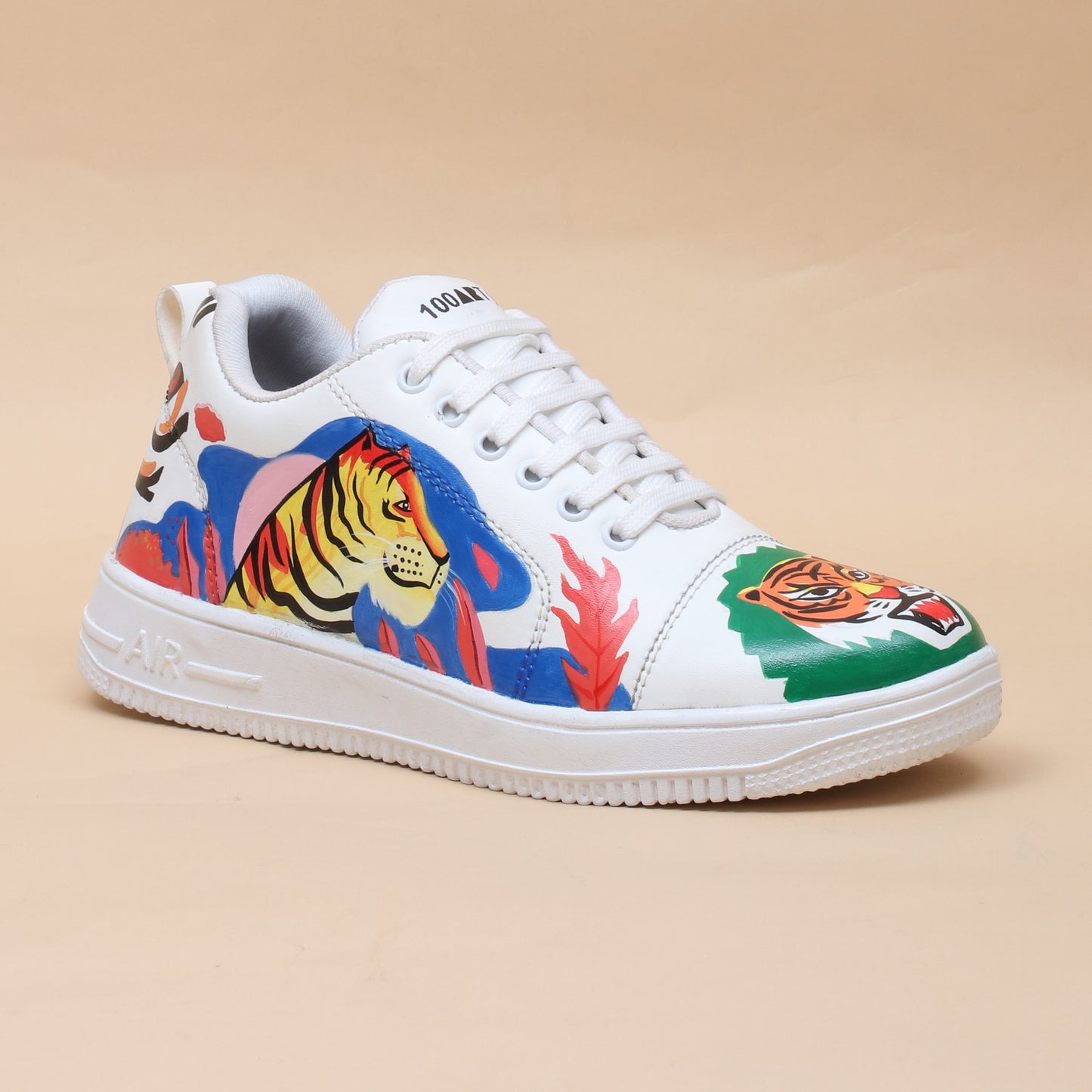 Hand-Painted Sneakers Tiger Green