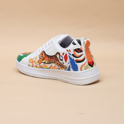 Hand-Painted Sneakers Tiger Green