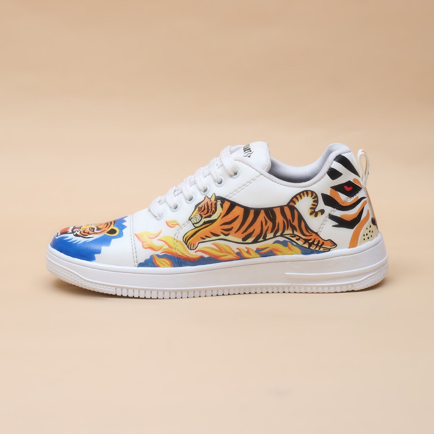 Hand-Painted Sneakers Tiger Blue