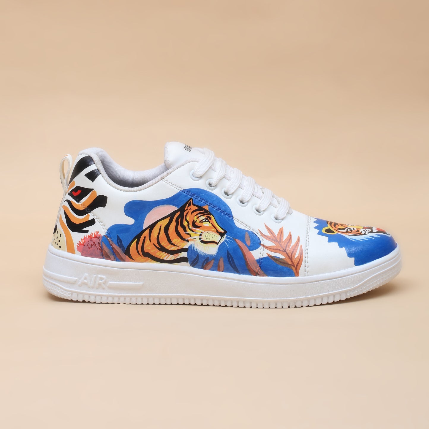 Hand-Painted Sneakers Tiger Blue