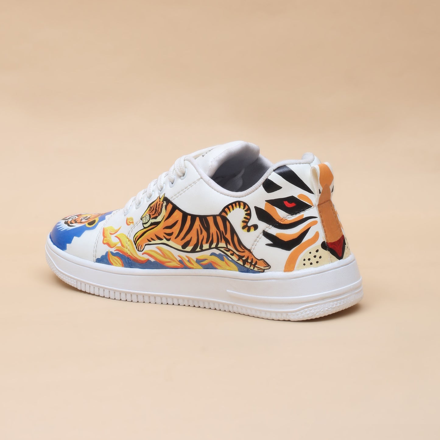 Hand-Painted Sneakers Tiger Blue