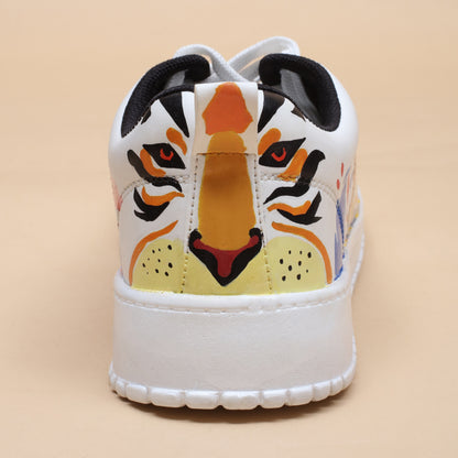 Hand-Painted Sneakers Tiger Blue